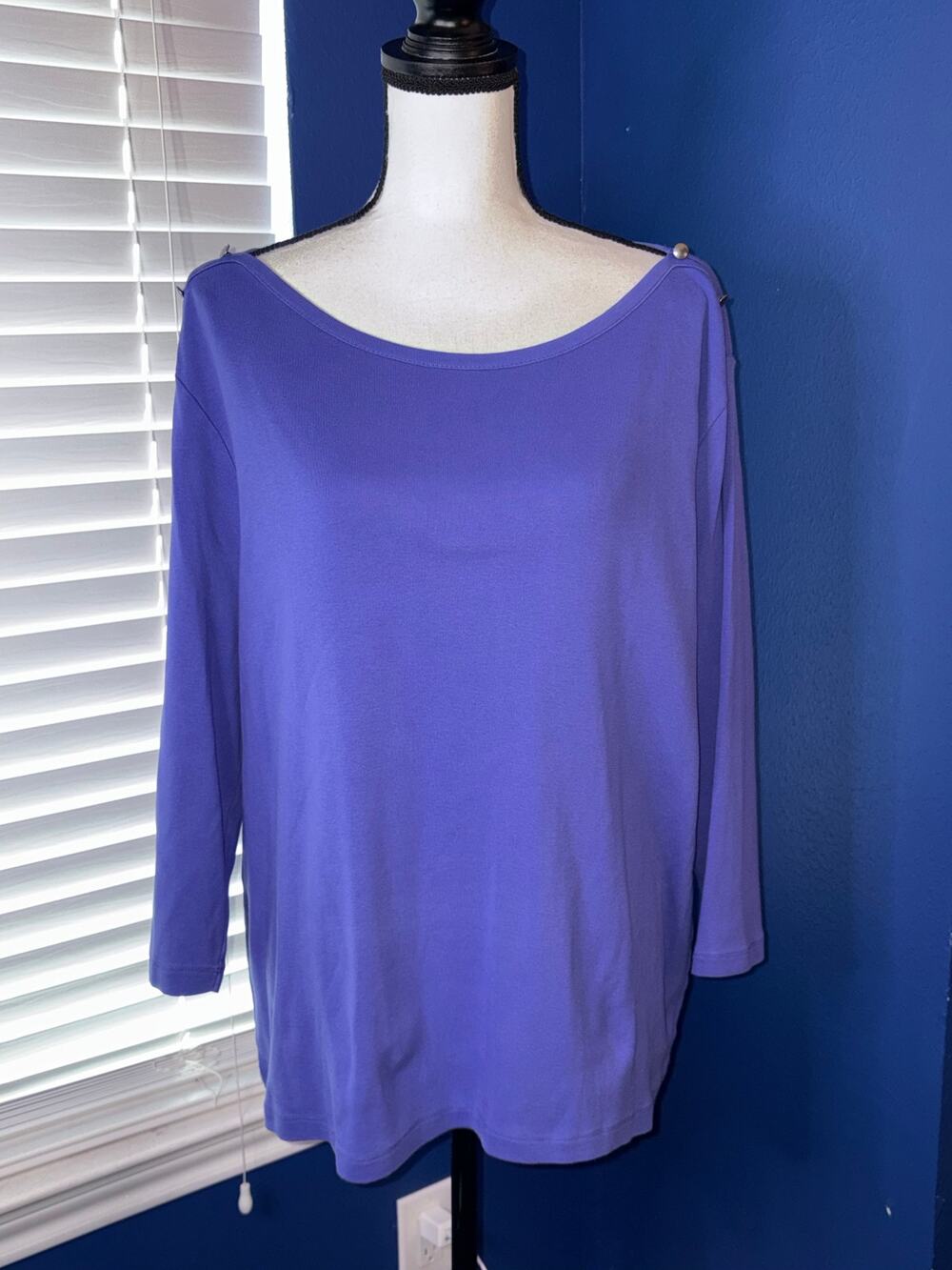 Chico’s The Ultimate Tee – Purple – Size 3 (14/16)